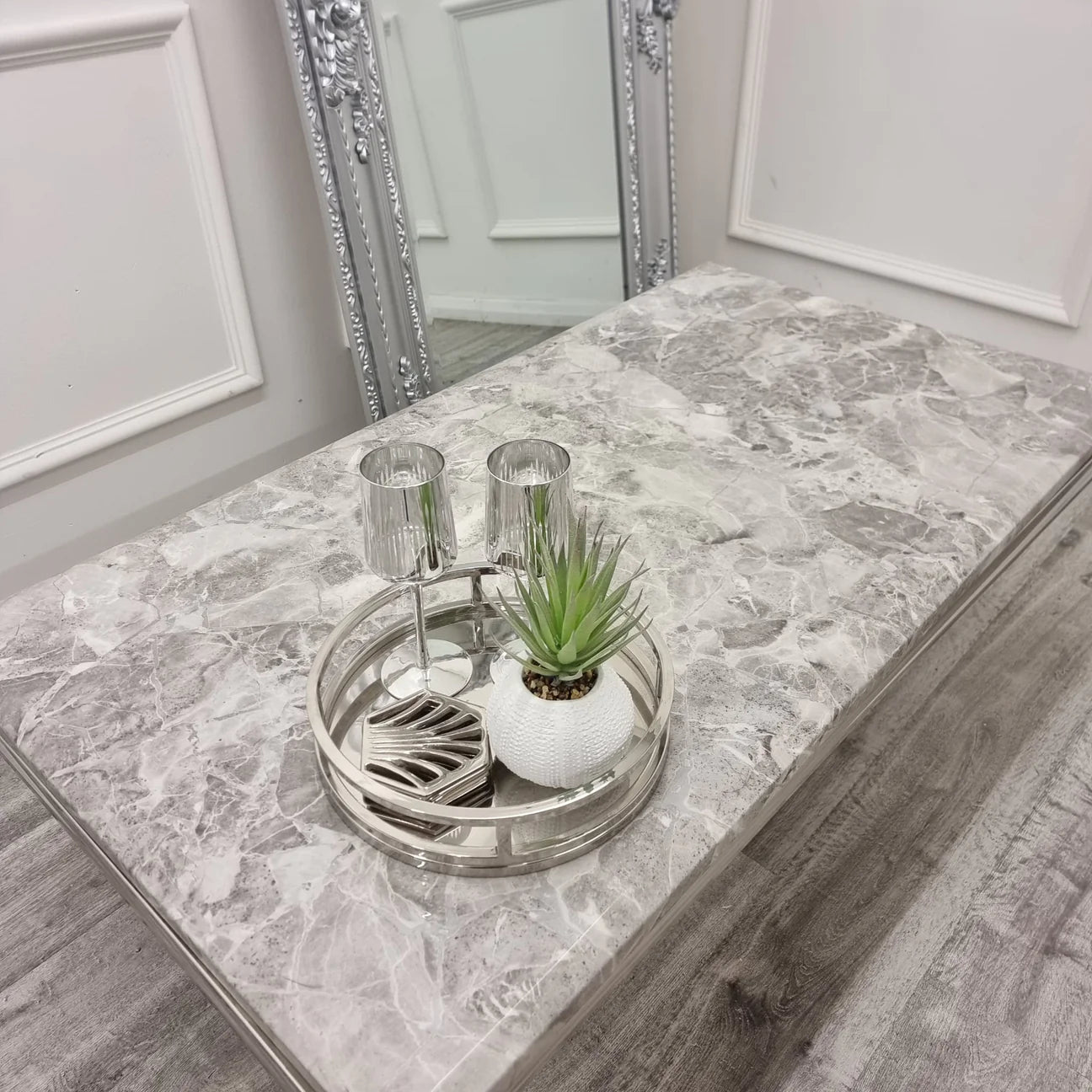 Marble top Arial coffee table with chrome base