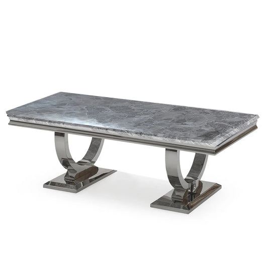 Marble top Chelsea coffee table with chrome base