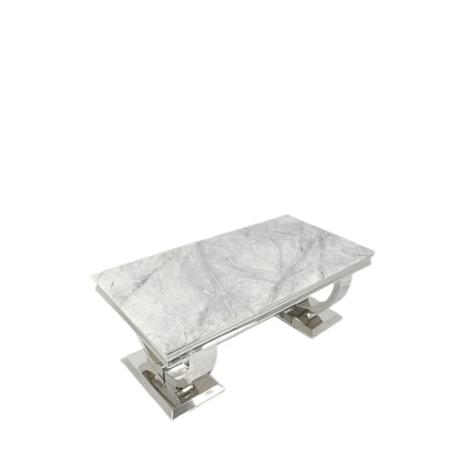 Marble top Chelsea coffee table with chrome base